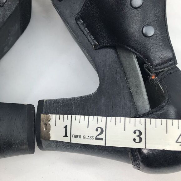 Dansko RYDER Black Leather Studded Heeled Platform Clogs - Picture 15 of 16